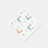 踊りパーソナライズされたマーメイドイラストレーションシー スタンダードカクテルナプキン (角)