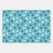 踊りパーティーネコ誕生日パターン ラッピングペーパーシート (正面)