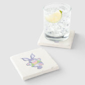 踊りパープルイースターバニー ストーンコースター (横)