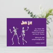 踊りパープルスケルトンズハロウィーエン招待状 招待状 (スタンド正面)