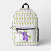 踊りパープルプリンセステディベア プリントバックパック (正面)