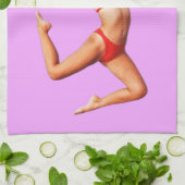 踊りビキニモデルサンダー_コーブ キッチンタオル (折り畳み)