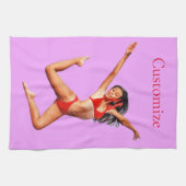 踊りビキニモデルサンダー_コーブ キッチンタオル (横)