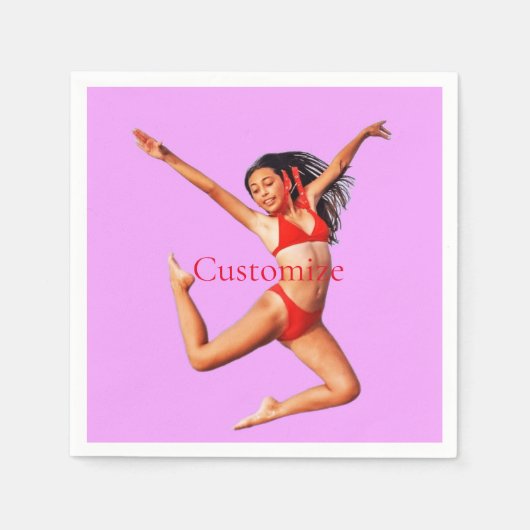 踊りビキニモデルサンダー_コーブ スタンダードカクテルナプキン (正面)