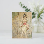 踊りビクトリアンガールシート音楽はがき ポストカード (スタンド正面)