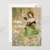 踊りビクトリアンガールinグリーンセントパトリックの日 ポストカード (正面/裏面)