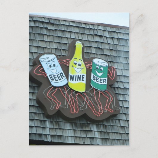 踊りビール缶 ポストカード (正面)