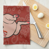 踊りピグアンティークキュートダンサー キッチンタオル (四つ折り)