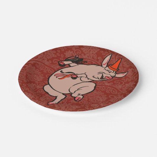 踊りピグアンティークキュートダンサー ペーパープレート (アングル)