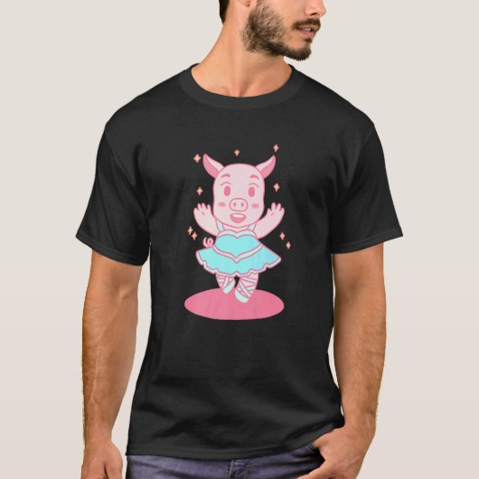 踊りピグバレリーナforバレエダンサー tシャツ (正面)