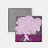 踊りピンクの木グリッタートゥーブシャバットט״ו בשבט マグネット (正面/裏面)