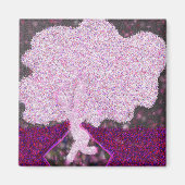 踊りピンクの木グリッタートゥーブシャバットט״ו בשבט マグネット (正面)
