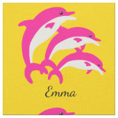 踊りピンクドルフィンズ ファブリック (クローズアップ)