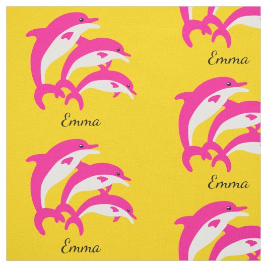 踊りピンクドルフィンズ ファブリック (見本)