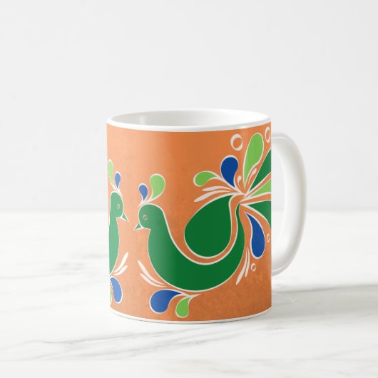 踊りピーコックスマグ コーヒーマグカップ (正面右)