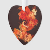 踊りファイアバード抽象芸術アートアクリルハート オーナメント (正面)