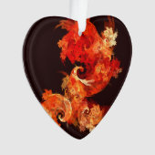 踊りファイアバード抽象芸術アートアクリルハート オーナメント (正面)