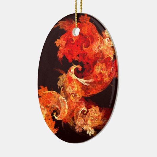 踊りファイアバード抽象芸術アートオーバルオーナメント セラミックオーナメント (左)