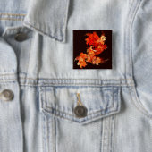 踊りファイアバード抽象芸術アートボタン(四角) 缶バッジ (インサイチュ)