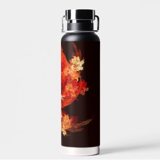 踊りファイアバード抽象芸術アート ウォーターボトル (背面)