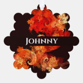 踊りファイアバード抽象芸術アート オーナメントカード (裏面)