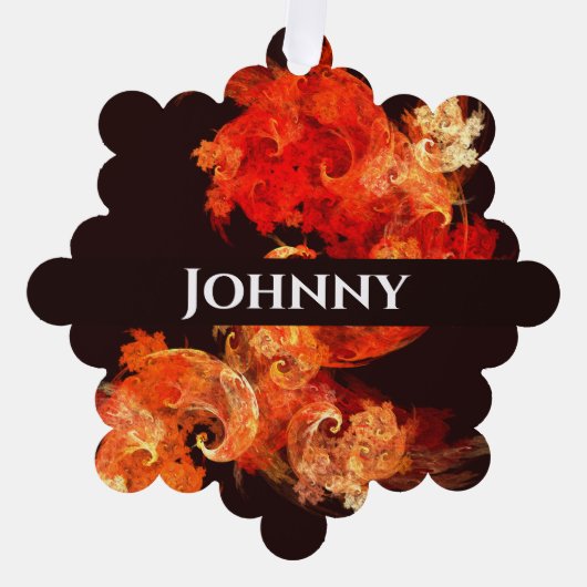 踊りファイアバード抽象芸術アート オーナメントカード (正面)