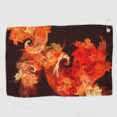 踊りファイアバード抽象芸術アート ゴルフタオル (横)