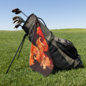 踊りファイアバード抽象芸術アート ゴルフタオル (グリーン)