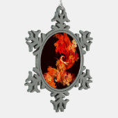 踊りファイアバード抽象芸術アート スノーフレークピューターオーナメント (左)