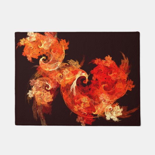 踊りファイアバード抽象芸術アート ドアマット (正面)