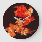 踊りファイアーバードズ抽象芸術アートラウンド ラージ壁時計 (正面)