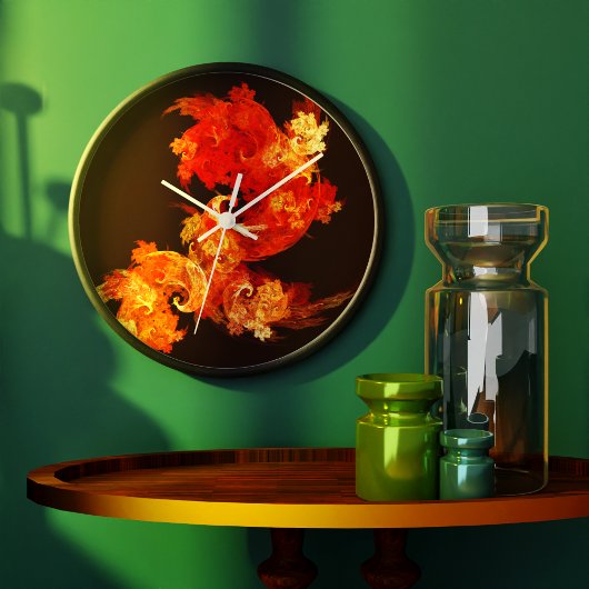 踊りファイアーバードズ抽象芸術アートラウンド ラージ壁時計