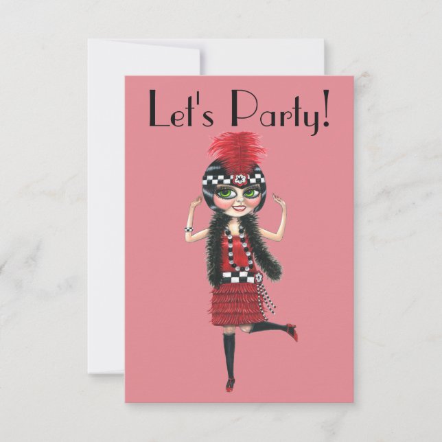 踊りフラッパー女の子の轟音20代 (正面)