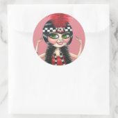 踊りフラッパー女の子の轟音20代 ラウンドシール (バッグ)