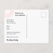 踊りフラミンゴ新しいアドレスの移動 案内ポストカード (裏面)