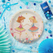 踊りフローラ妖精2金ゴールドグリッター紙プレート ペーパープレート (パーティー)