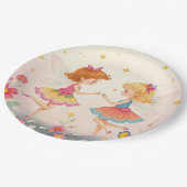 踊りフローラ妖精2金ゴールドグリッター紙プレート ペーパープレート (アングル)