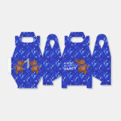 踊りブラウンテディベア1st誕生日パーティー フェイバーボックス (折り畳みなし)