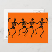 踊りブラックスケルトン ポストカード (正面/裏面)