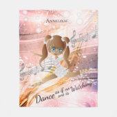 踊りブルネッエレガントトバレリーナダンス フリースブランケット (正面)