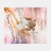 踊りブルネッエレガントトバレリーナダンス フリースブランケット (正面(横))