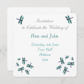 踊りブルートンボ結婚式招待状 招待状 (正面/裏面)