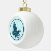 踊りブルーレイベン セラミックボールオーナメント (右)