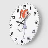 踊りプリンセスかわいいバレリーナスティックフィギュア ラージ壁時計 (傾斜)