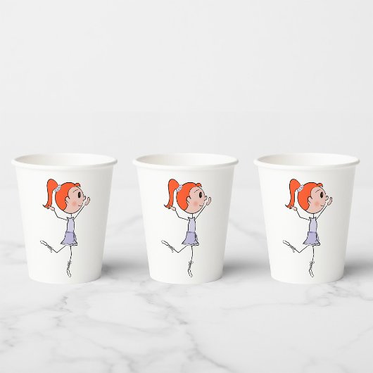 踊りプリンセスかわいいバレリーナスティックフィギュア 紙コップ