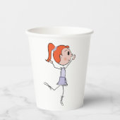 踊りプリンセスかわいいバレリーナスティックフィギュア 紙コップ (正面)