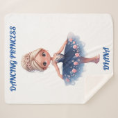 「踊りプリンセスパーソナライズされた」 シェルパブランケット (正面(横))