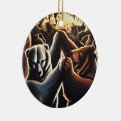 踊りベアオーナメント多文化愛ギフト セラミックオーナメント (右)