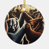 踊りベアオーナメント多文化愛ギフト セラミックオーナメント (正面)