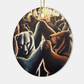 踊りベアオーナメント多文化愛ギフト セラミックオーナメント (左)